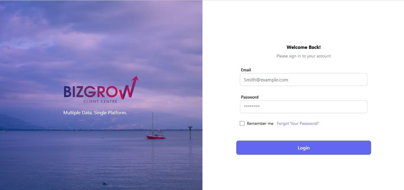 Image of a welcome screen